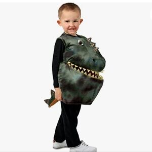 Dinosaur costume green dino head bodysuit sleeveless childre size M/L New